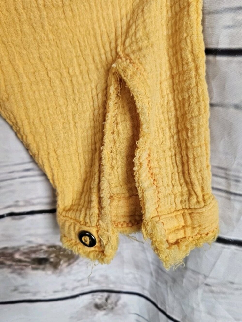 We the Free People Summer Daydream Gauze Top XS Marigold Button Long Sleeves - Picture 6 of 8